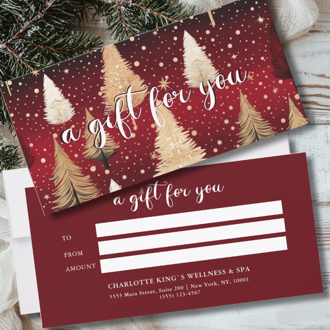 SALON RED CHRISTMAS TREE BUSINESS CERTIFICATE  (Custom SALON RED CHRISTMAS TREE BUSINESS CERTIFICATE with your Data)