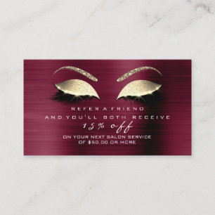 Salon Referral Card Glitter Gold Lux VIP Lashes