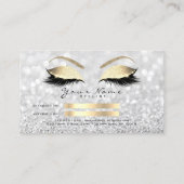 Salon Referral Card Glitter Silver Gold Lashes (Back)