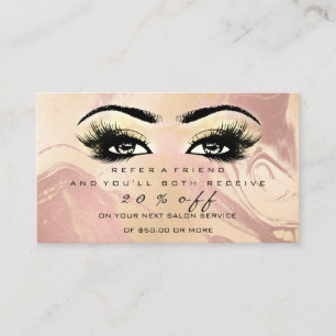 Salon Referral Card Marble Makeup Lashes Extension