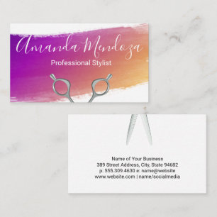 Salon Scissors Artistic Brush Business Card
