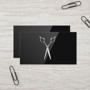 Salon Scissors Black High Gloss Business Card