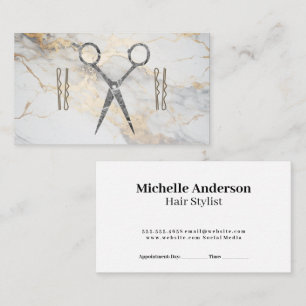 Salon Scissors   Hair Pins   Marble Appointment Card