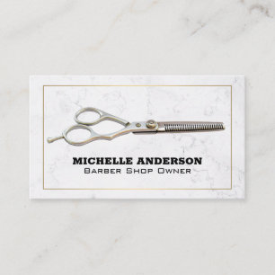 Salon Scissors Marble Business Card