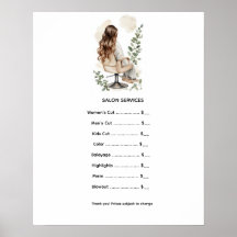 Salon Service Price List