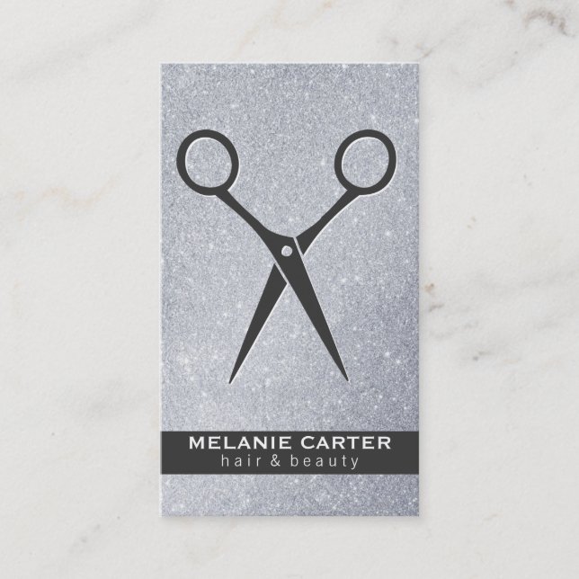 Salon Shears | Glitter Business Card (Front)