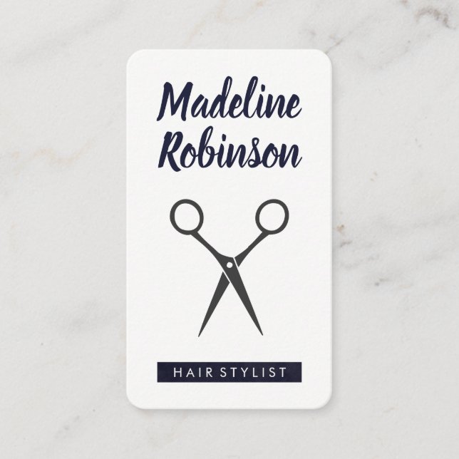 Salon Shears (Grey) Appointment Card (Front)