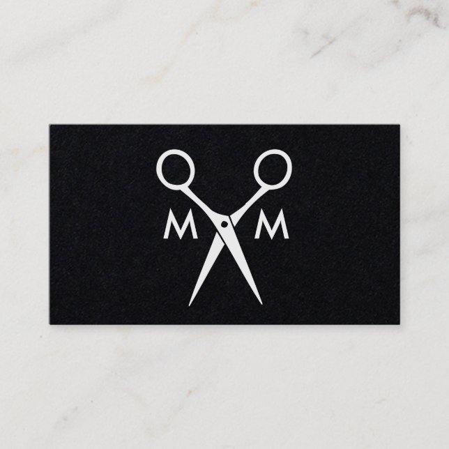 Salon Shears Monogram Business Card (Front)