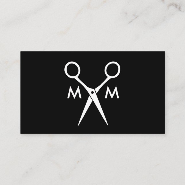 Salon Shears Monogram Business Card (Front)