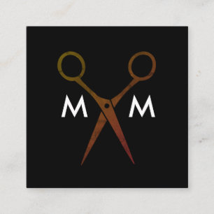 Salon Shears Monogram Square Business Card