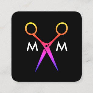 Salon Shears Monogram Square Business Card