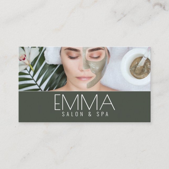 Salon & Spa Aesthetician Business Card (Front)