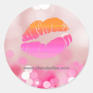 Salon spa beauty sticker pink lips and lights
