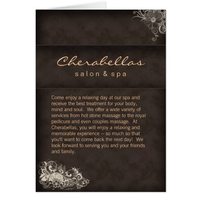 Salon Spa Brochure Beige Brown (Front)