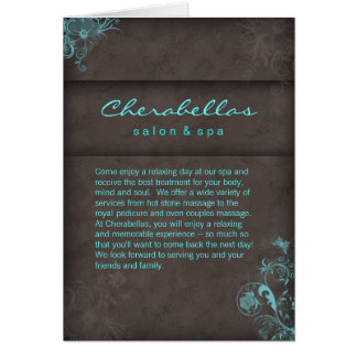 Salon Spa Brochure Blue Taupe Floral