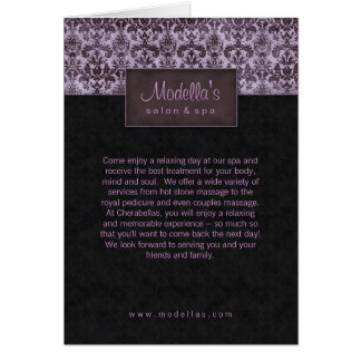 Salon Spa Brochure Purple Damask