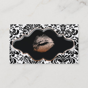 Salon Spa Business Card Bronze Gold Lips