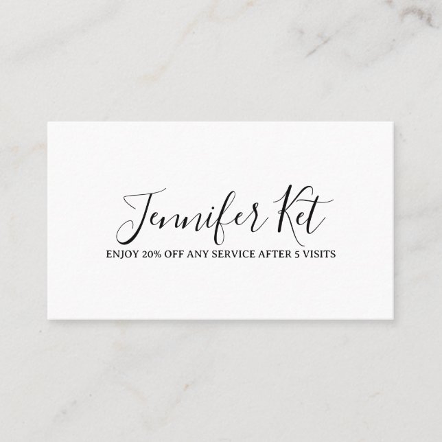 Salon spa business discount offer website visits a card (Front)