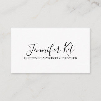 Salon spa business discount offer website visits a enclosure card