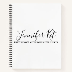 Salon spa business discount offer website visits a notebook