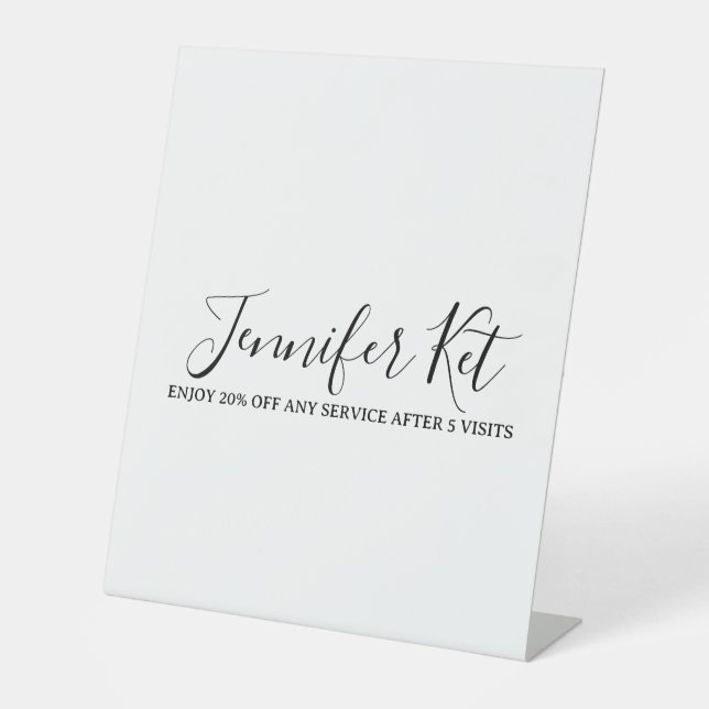 Salon spa business discount offer website visits a pedestal sign (Front)