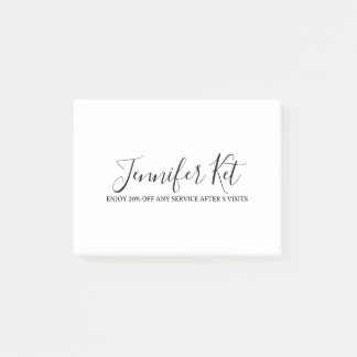 Salon spa business discount offer website visits a post-it notes