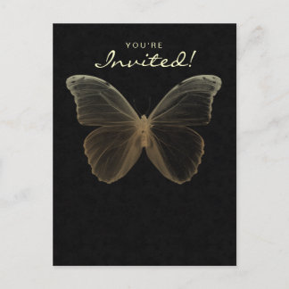 Salon Spa Butterfly Postcard Invitation Beige