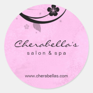 Salon spa butterfly sticker watery pink black