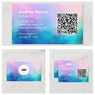 Salon Spa Elegant Modern Logo QR Code Business Card