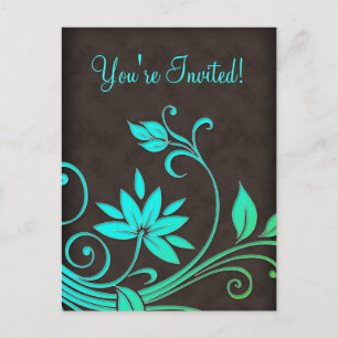 Salon Spa Floral Postcard Invitation BGB