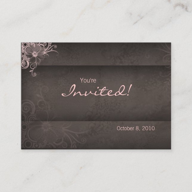 Salon spa Invitation pink brown Postcard (Front)