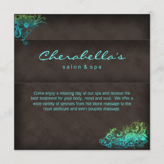 Salon Spa Invitation - Postcard Turq blue green