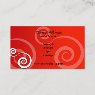 Salon & Spa Red Business Cards