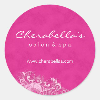 Salon Spa Sticker Pink & White Suede
