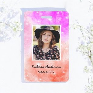Salon Staff ID  Peach Purple ID Badge