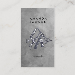Salon Tools Watercolor Business Card