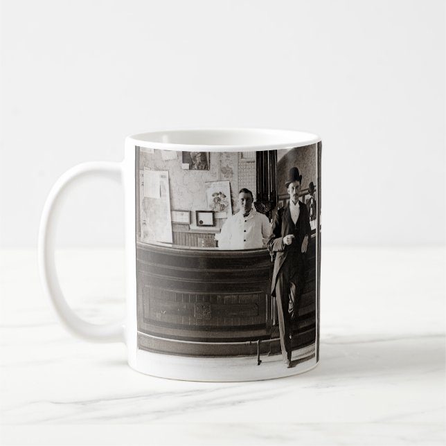 Saloon Bar Interior Men Man Cave 1890's Photo pub Coffee Mug (Left)