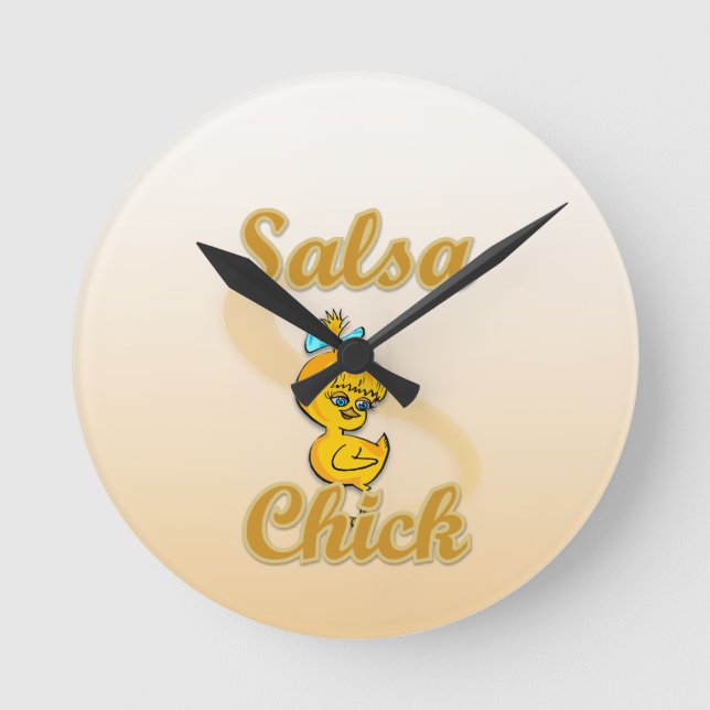Salsa Chick Round Clock (Front)