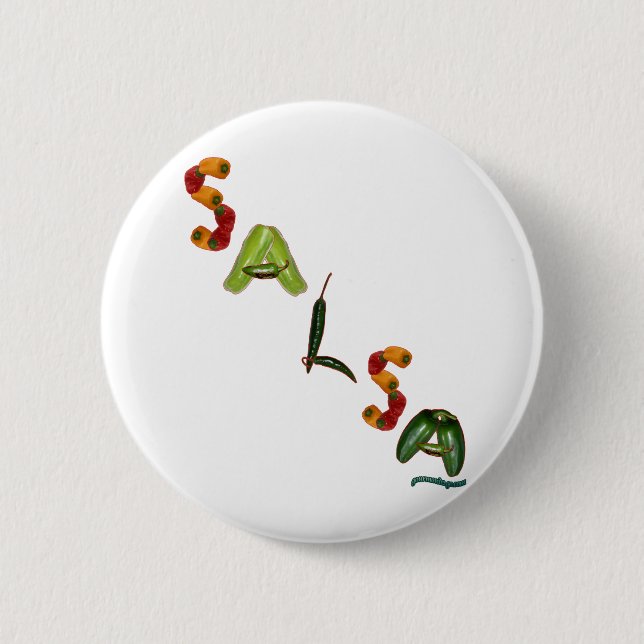 Salsa Chilli Peppers 6 Cm Round Badge (Front)