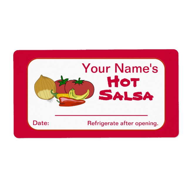 Salsa Custom Canning Jar Stickers Personalised (Front)