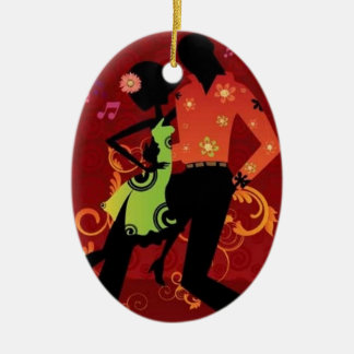Salsa dance ceramic tree decoration