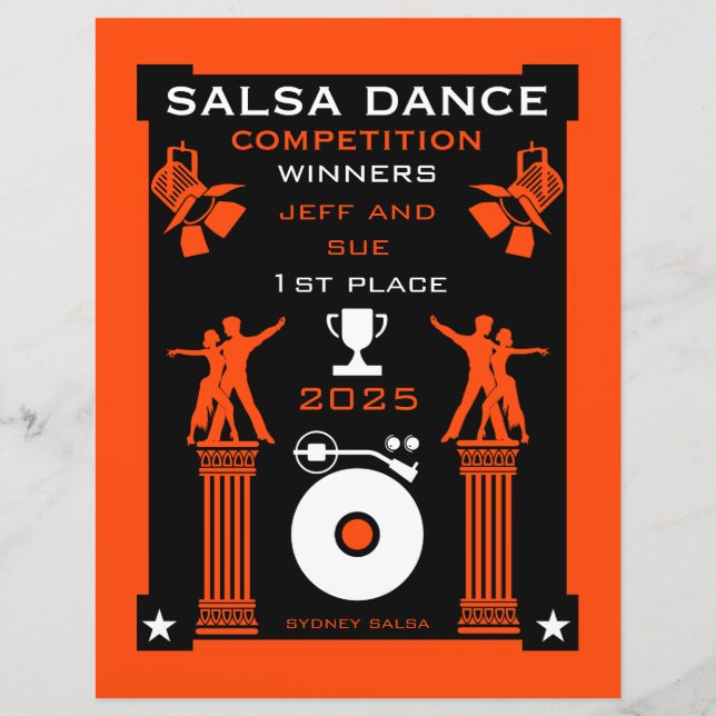 Salsa Dance Competition Certificate (Front)