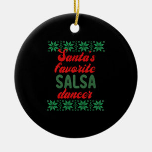 Salsa Dancer Ugly Christmas Christmas Gift Ceramic Tree Decoration