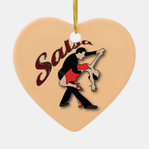 Salsa Dancers Ceramic Tree Decoration