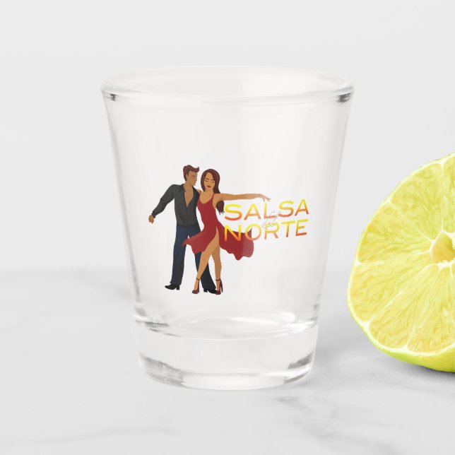 Salsa Dancers Shot Glass (Front)