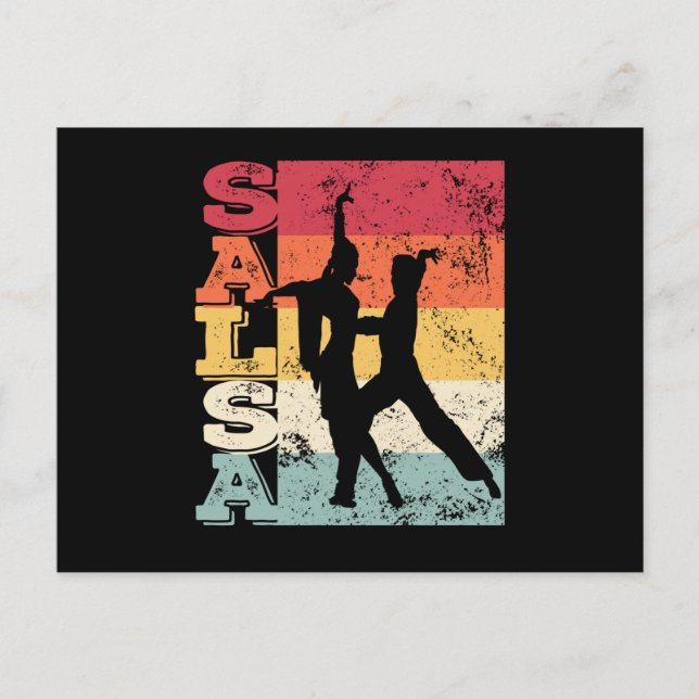 Salsa Dancing Couple Dance Latin American Vintage Postcard (Front)