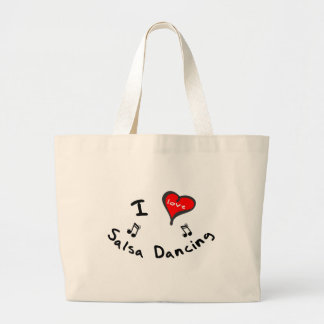 Salsa Dancing Gifts - I Heart Salsa Dancing Large Tote Bag