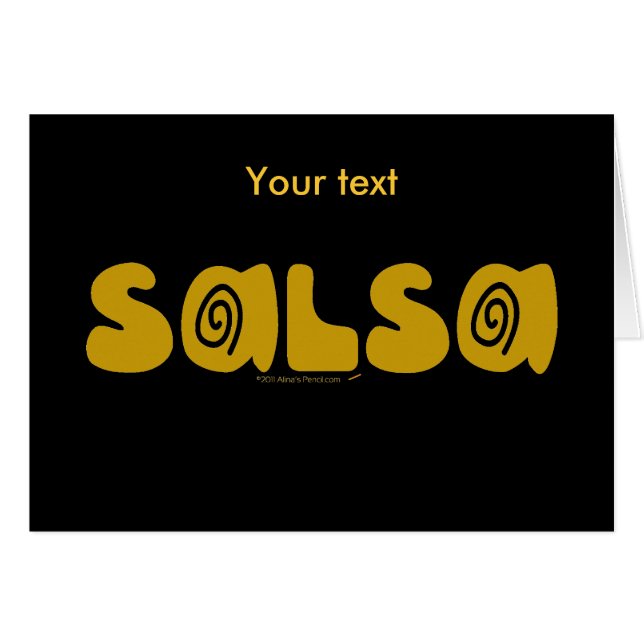 Salsa Dancing Gold Swirls Customisable (Front Horizontal)