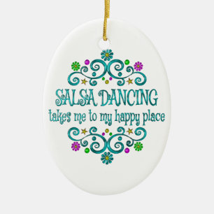 Salsa Dancing Happy Place Ceramic Tree Decoration