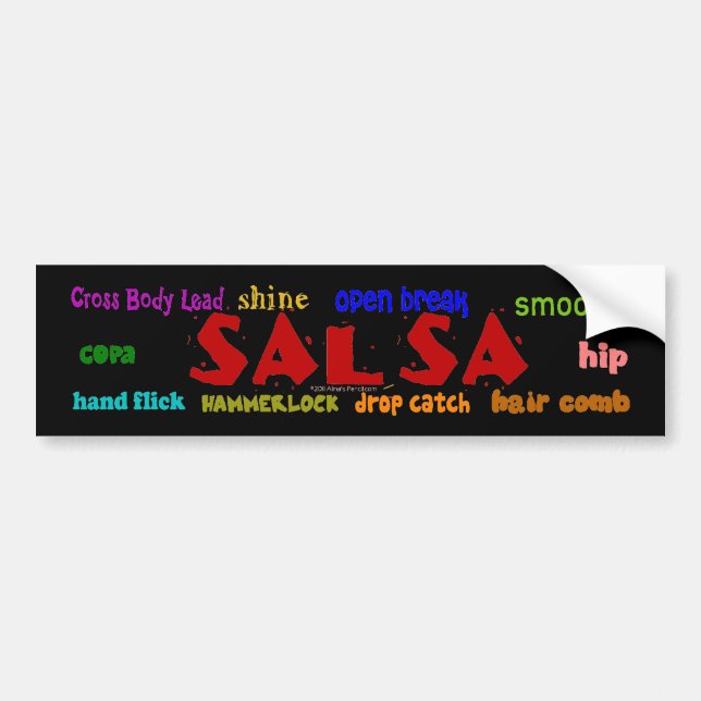 Salsa Dancing Lovers Dance Moves Bumper Sticker (Front)